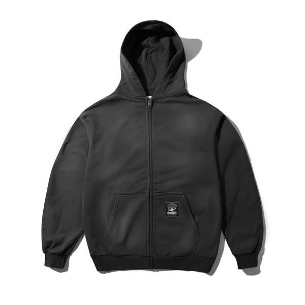 Butter Goods Garage Zip Thru Hood Faded Charcoal