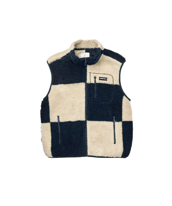 Gramicci Checkered Sherpa Vest Navy
