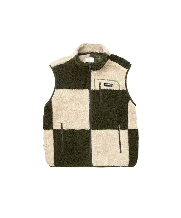 Gramicci Checkered Sherpa Vest Olive