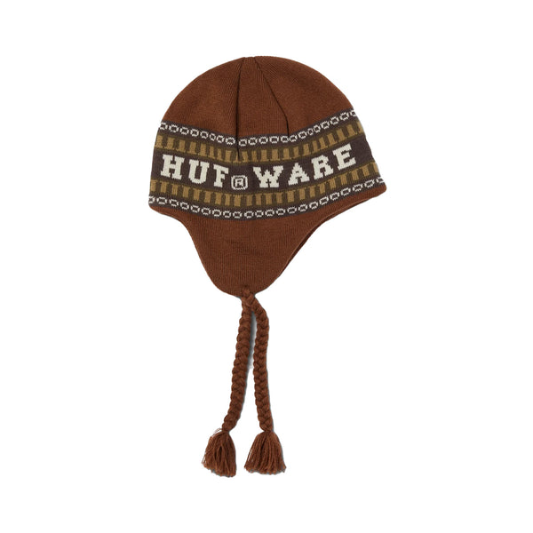 HUF x Bronze Flap Beanie Brown