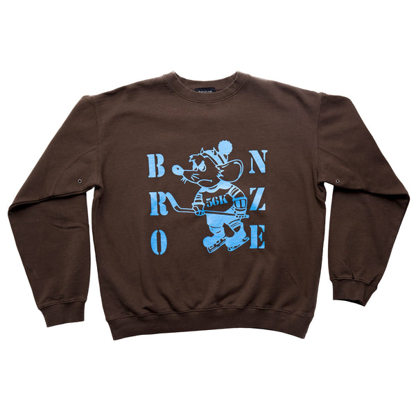 Bronze56 Skateboards Rat Crewneck Brown