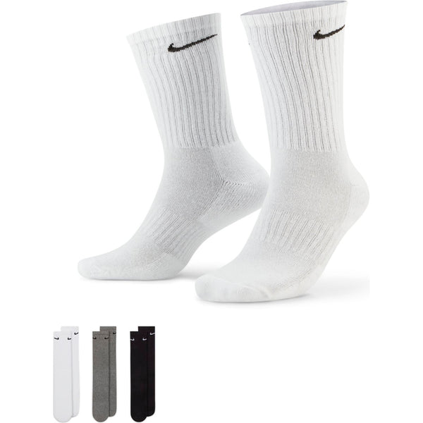 Nike Everyday Cushioned Crew Socks 3 Pairs White/Grey/Black