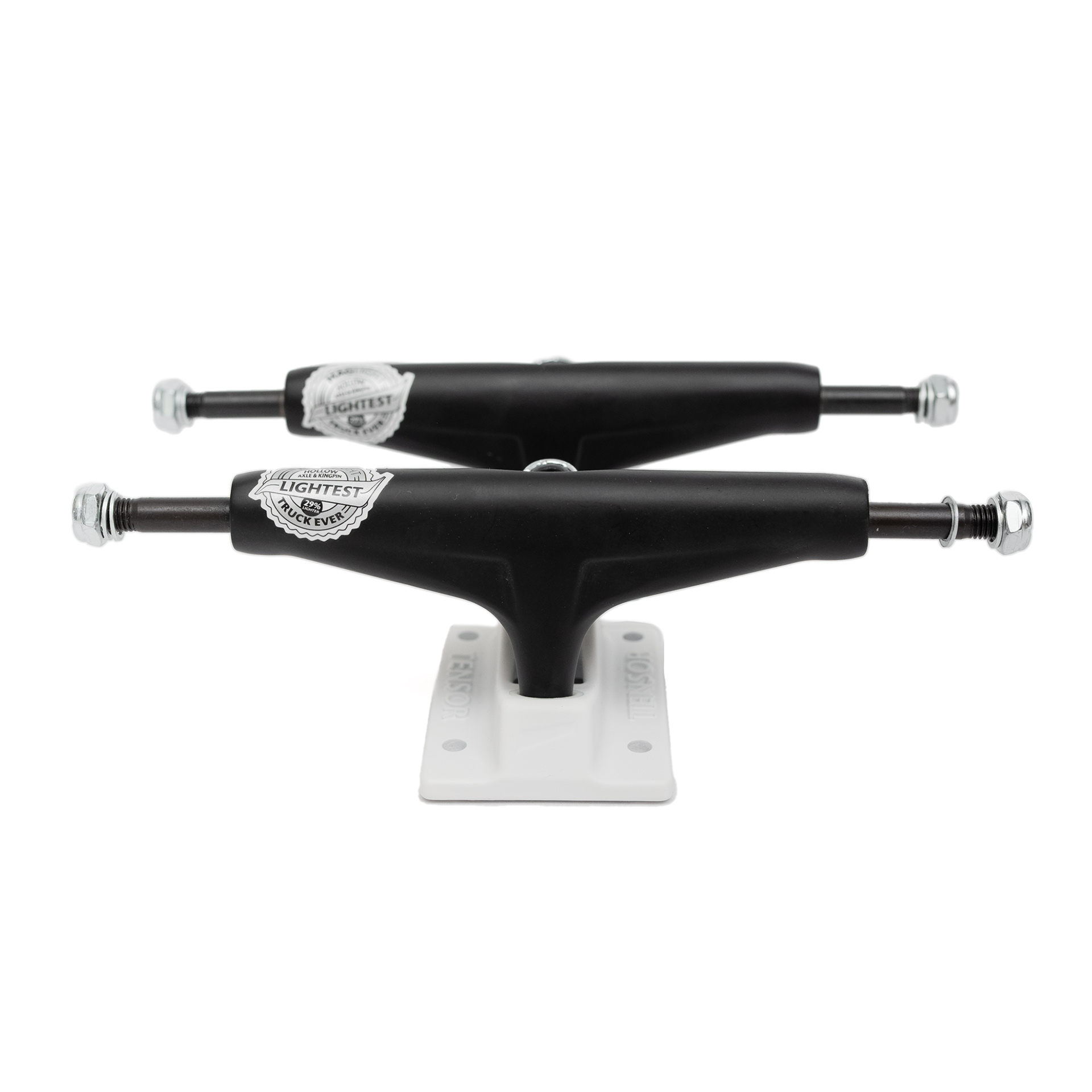 Tensor Mag Light Black And White 5.25" Skateboard Trucks (Paar)