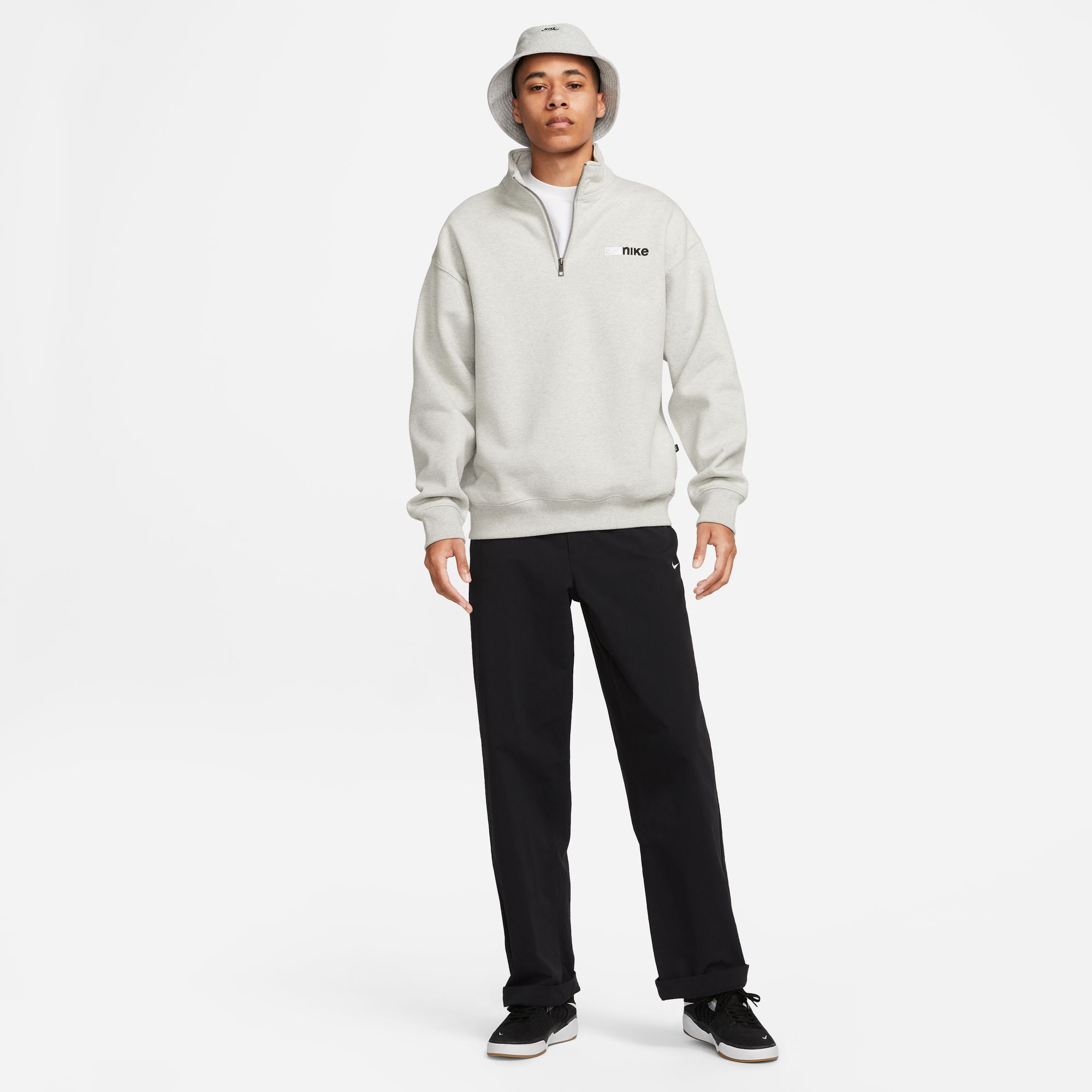 Nike SB 1/4-Zip Fleece Skate Pullover Grey 05