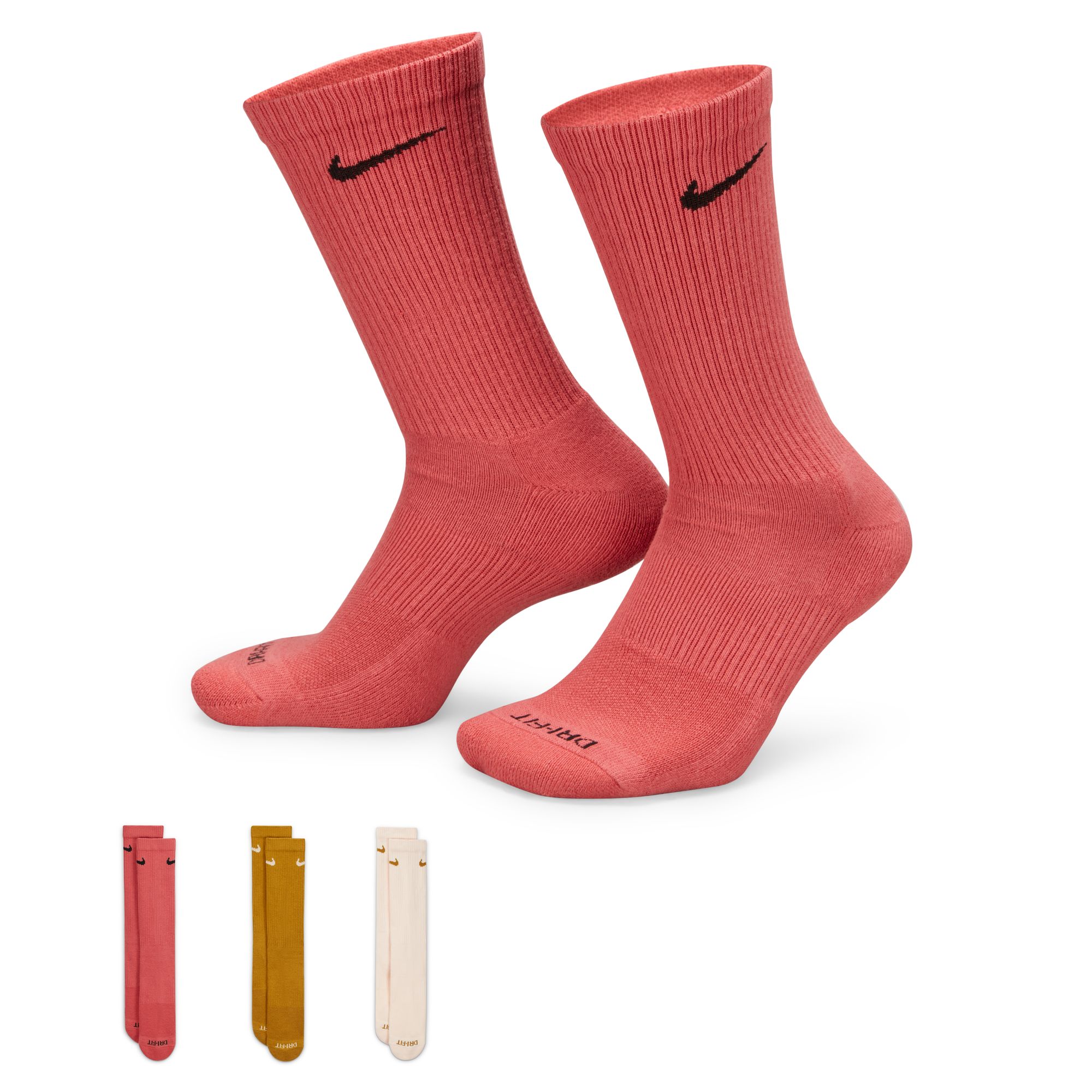 Nike Everyday Plus Cushioned Training Crew Socks (3 Pairs) Multi Color
