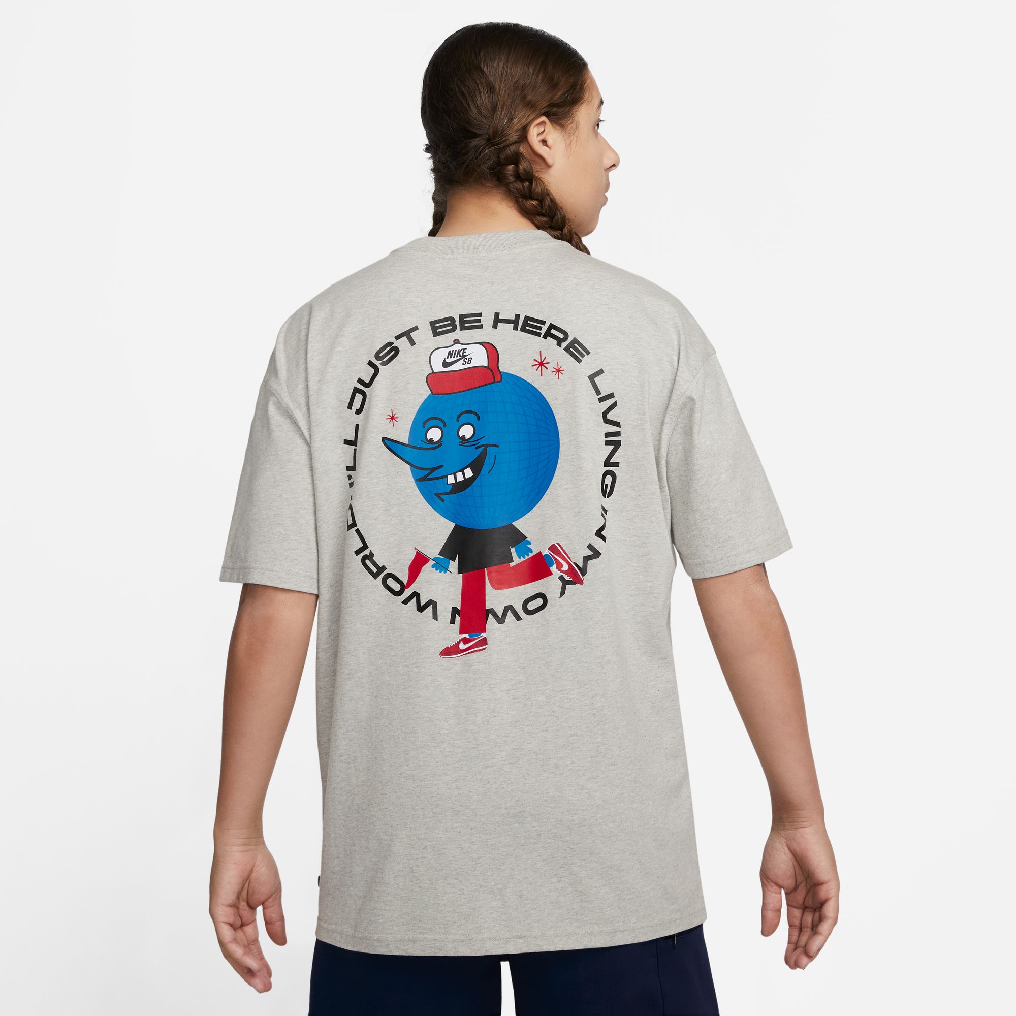 Nike SB Men's Skate T-Shirt Just Be Here Grey 02