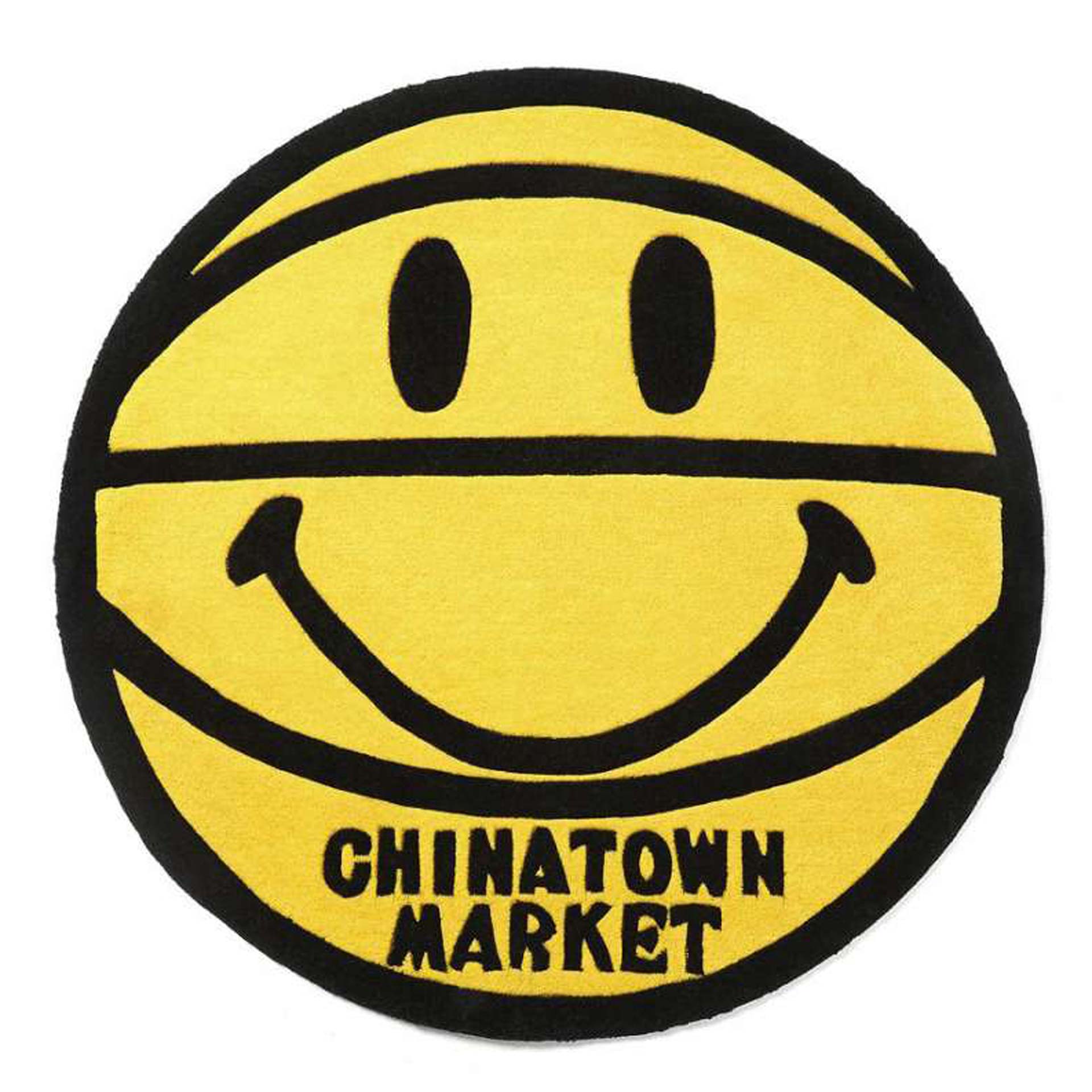 Chinatown Market Smiley Basketball Rug 4FT Yellow