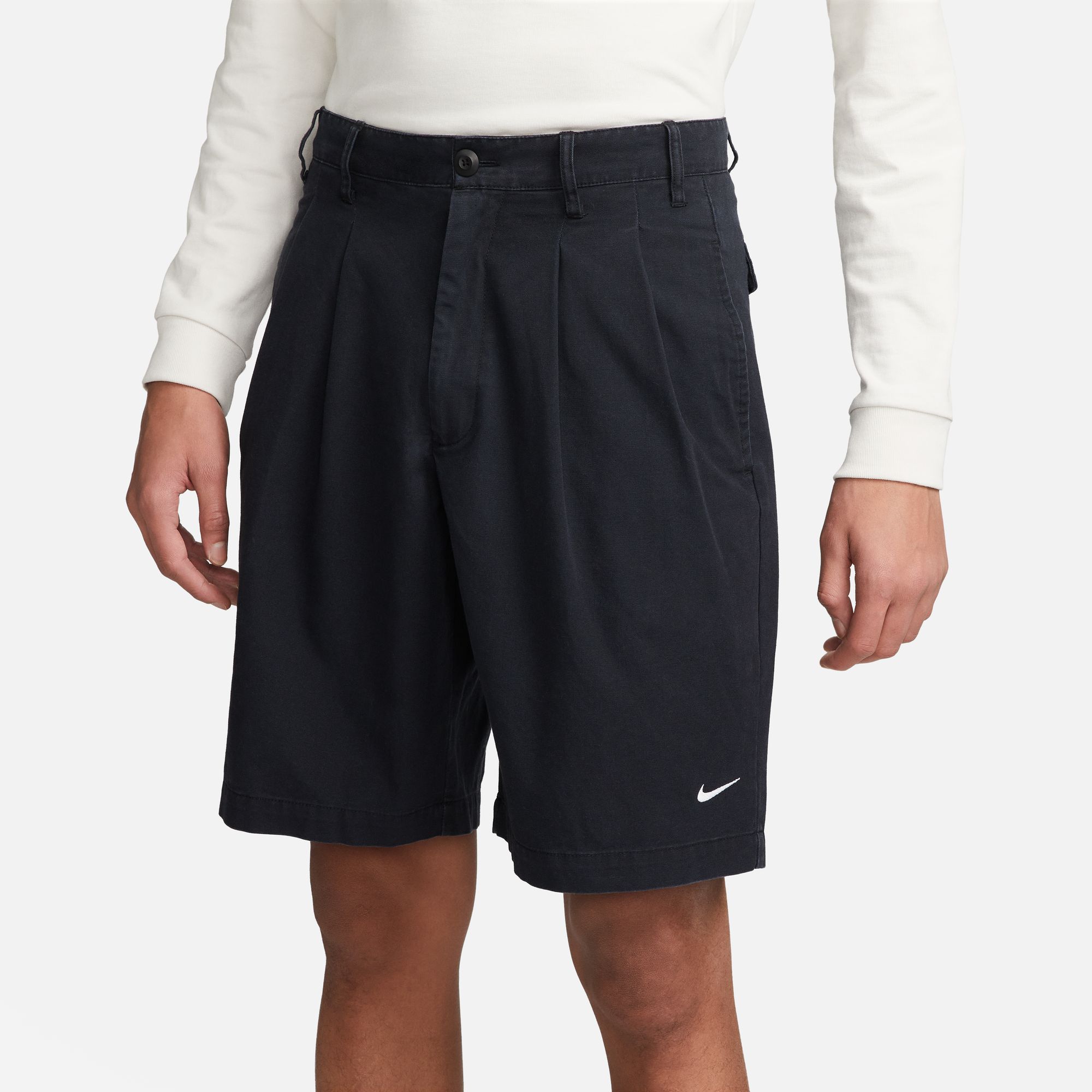 Nike Life Men's Pleated Chino Shorts Black 01