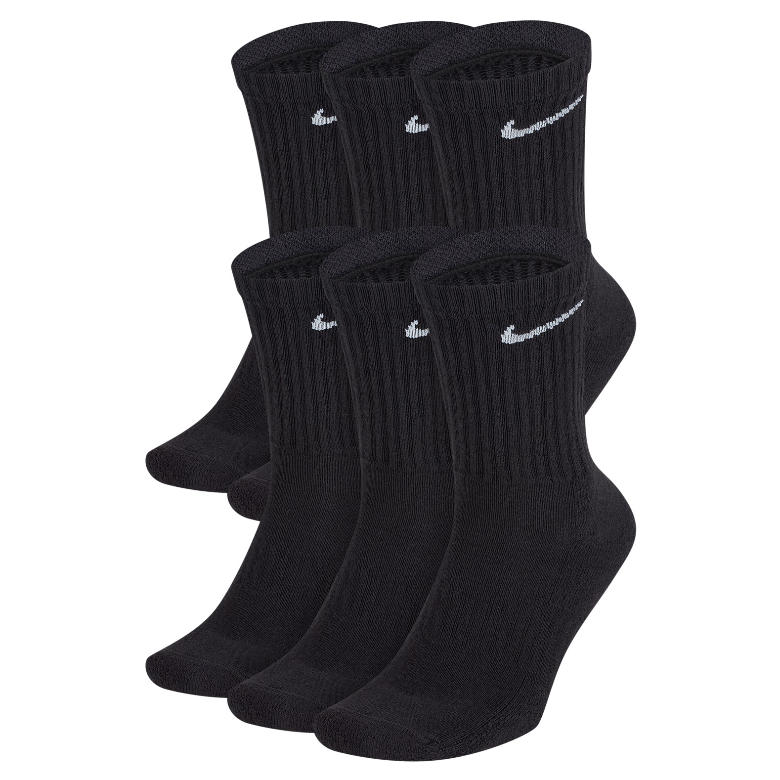 Nike Everyday Cushioned Training Crew Socks (6 Pairs) Black