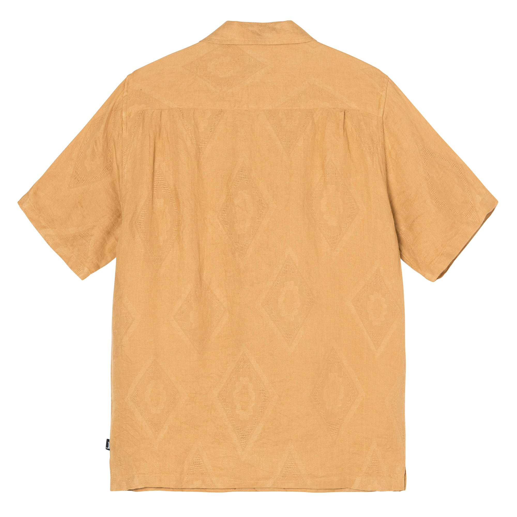 Stüssy Diamond Jacquard Linen Shirt Mustard 02