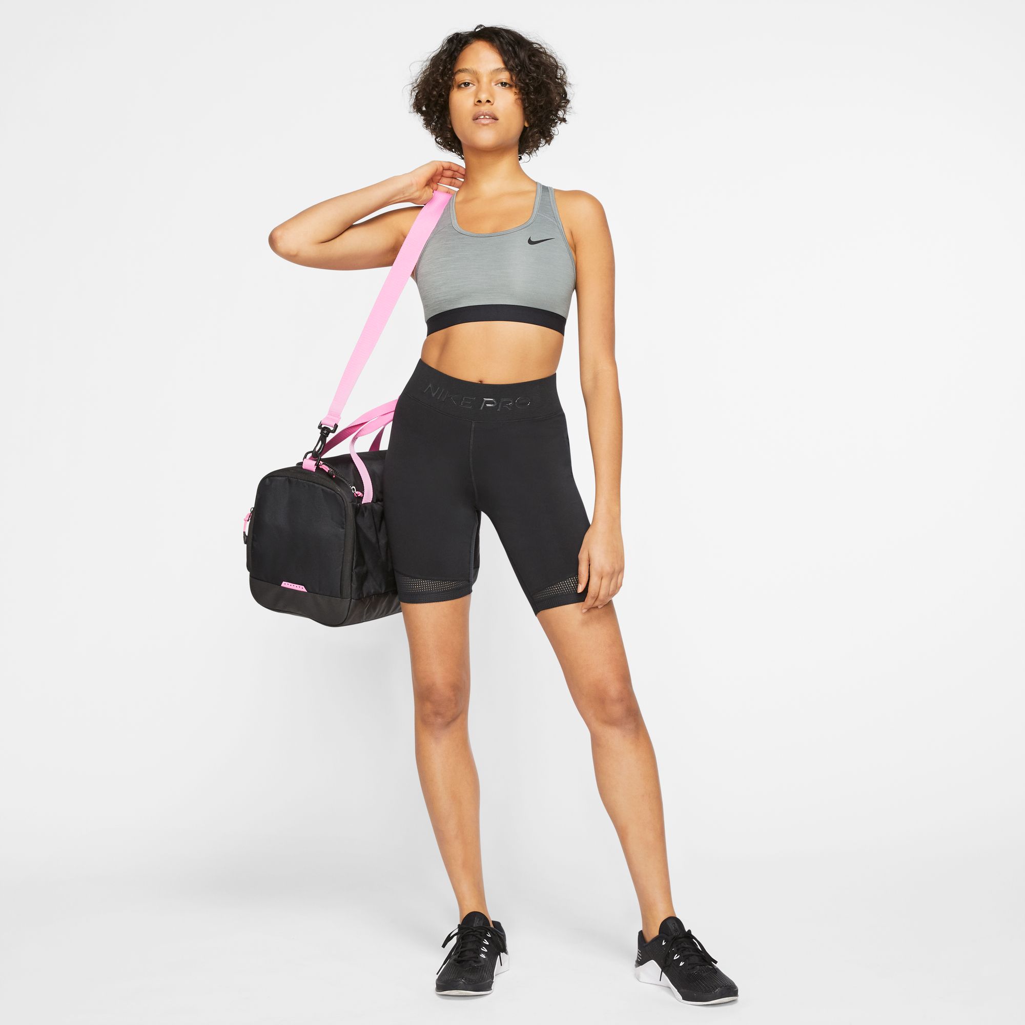 Nike Swoosh Women's Medium-Support Non-Padded Sports Bra Grey 03