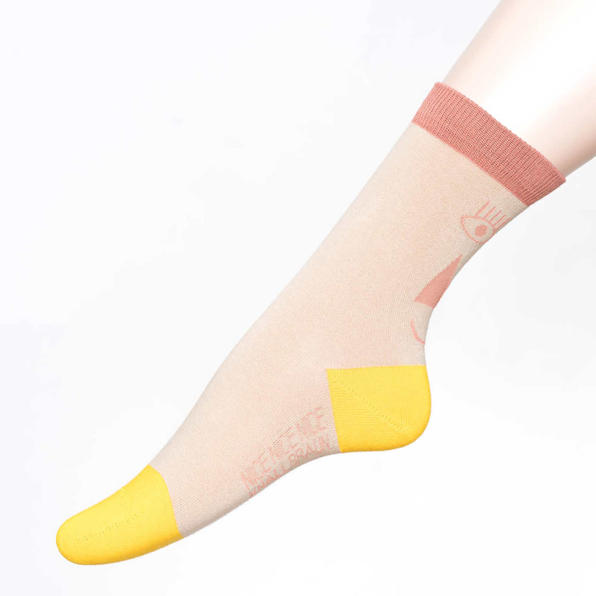 Nice Socks friendly socks back face yellow 02
