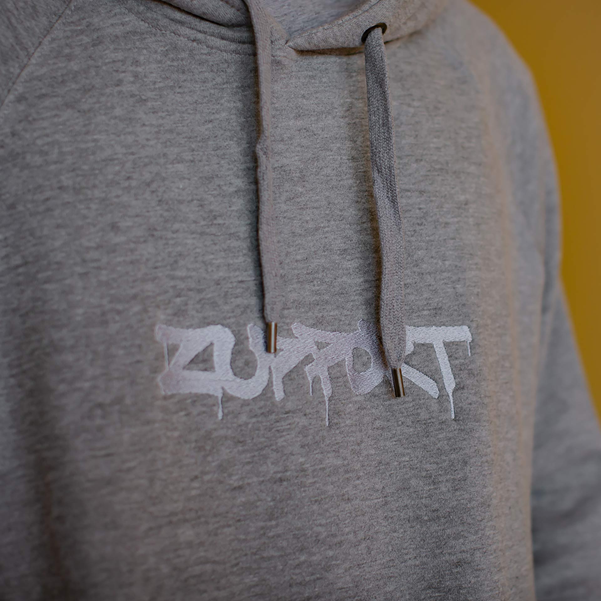 ZUPPORT stitched Tag Logo Hoody heather grey