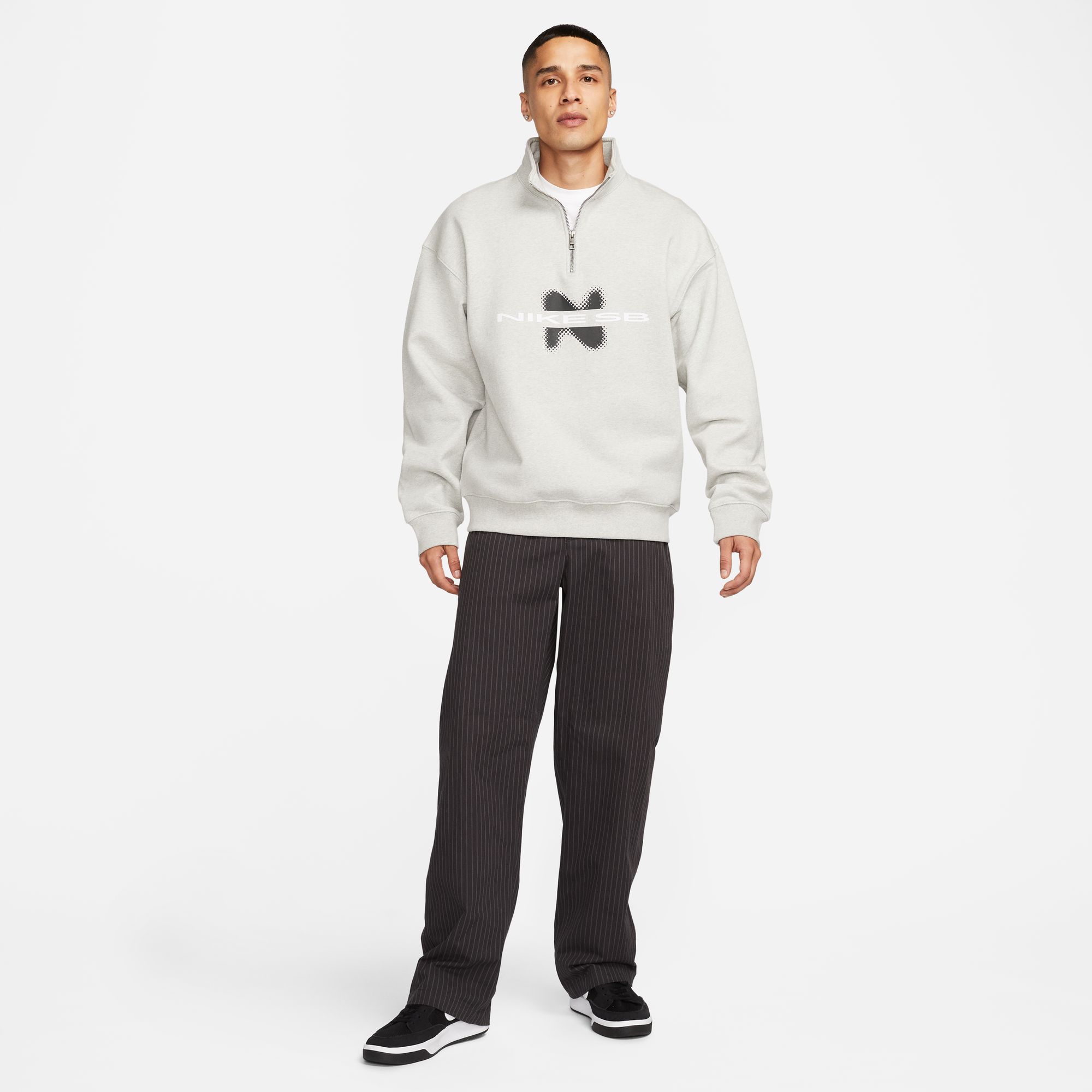 Nike SB 1/2-Zip Fleece Skate Pullover Grey