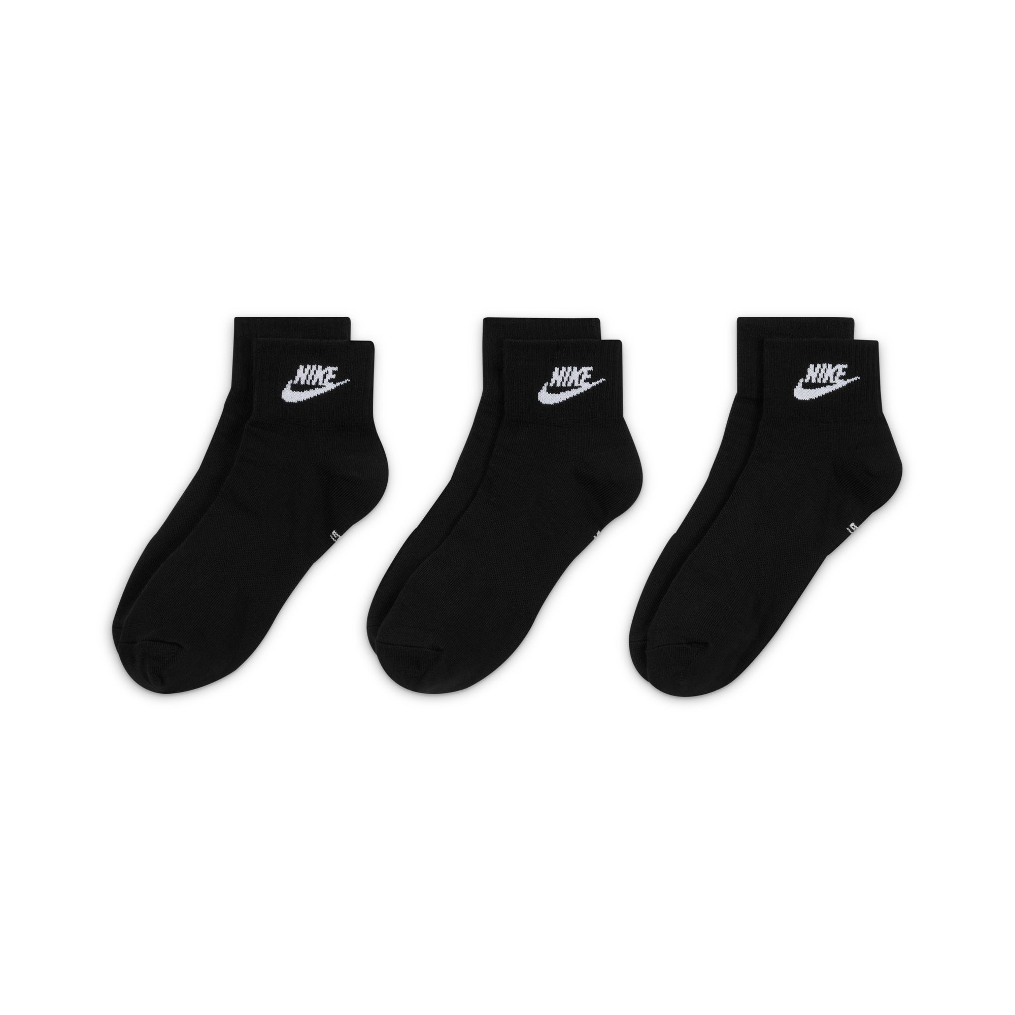 Nike Everyday Essential Ankle Socks Black (3 Pairs) 02