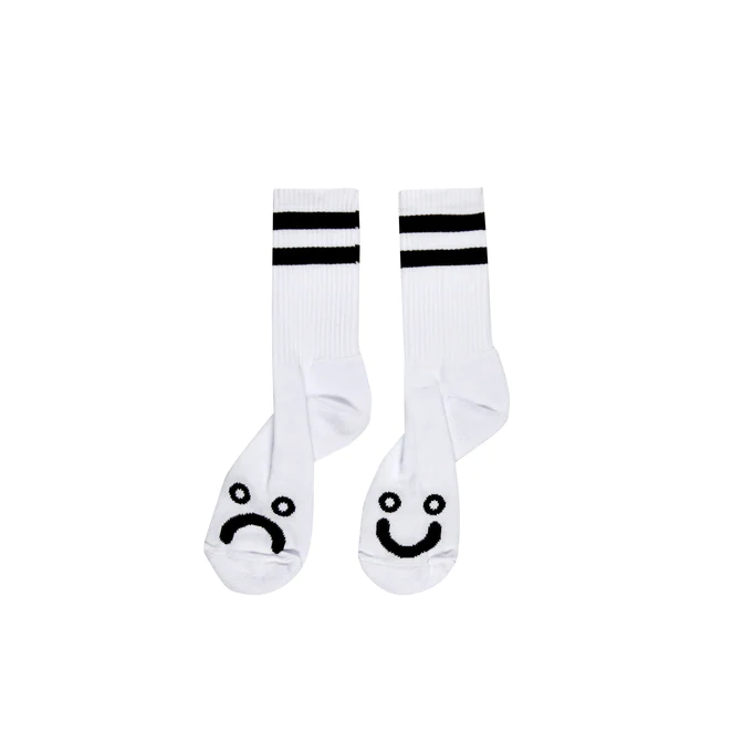 Polar Skate Co. Happy Sad Socks White 01