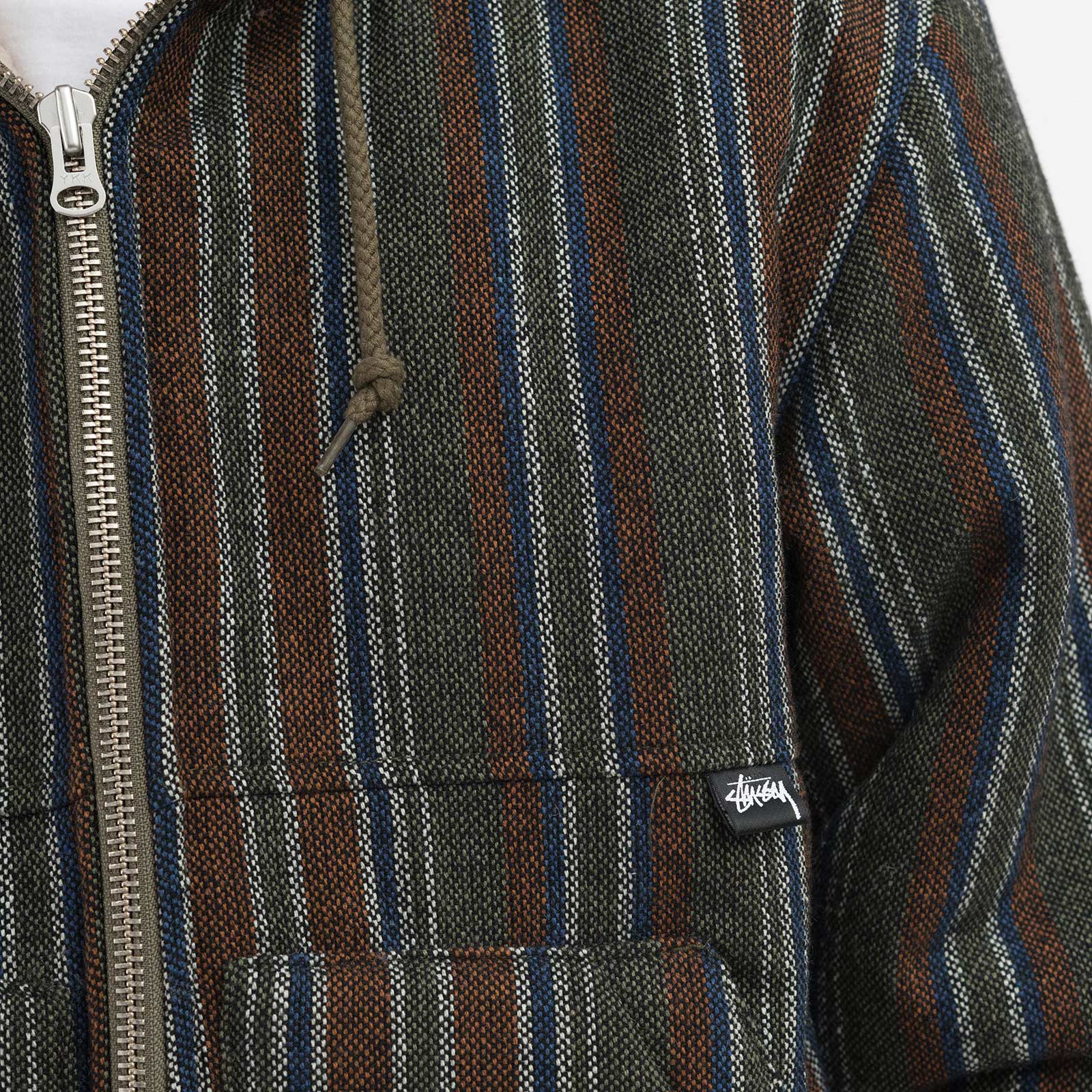 Stüssy Wool Stripe Work Jacket Olive