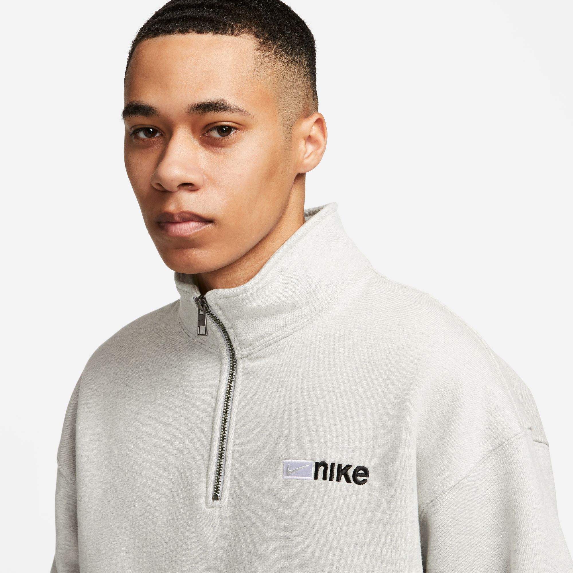 Nike SB 1/4-Zip Fleece Skate Pullover Grey 03