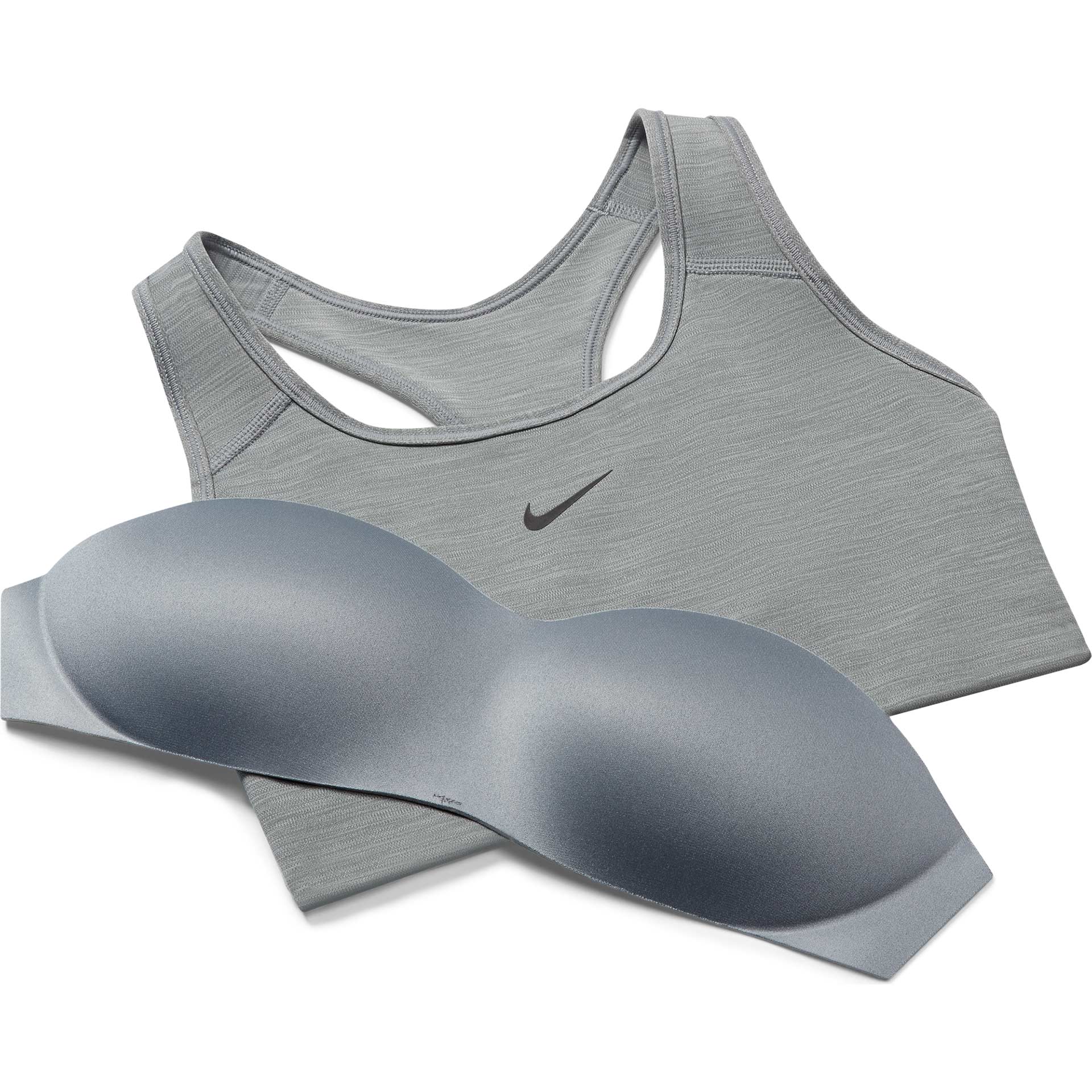 Nike Swoosh Women's 1-Piece Pad Sports Bra Grey 03